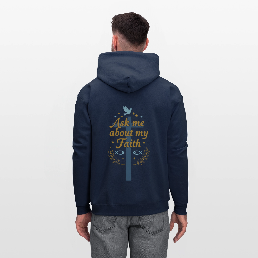 Ask me about my faith Hoodie! - navy